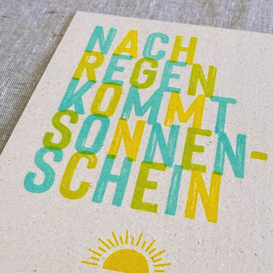 risographie postkarte von Togethery : sonnenschein
