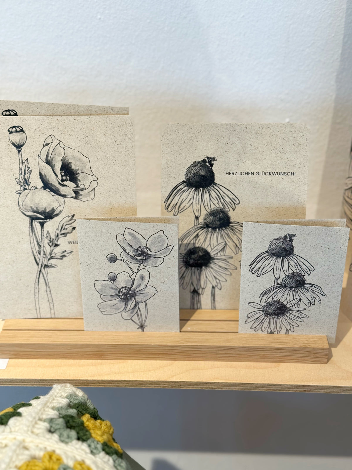 Naturalistische Karten aus Graspapier