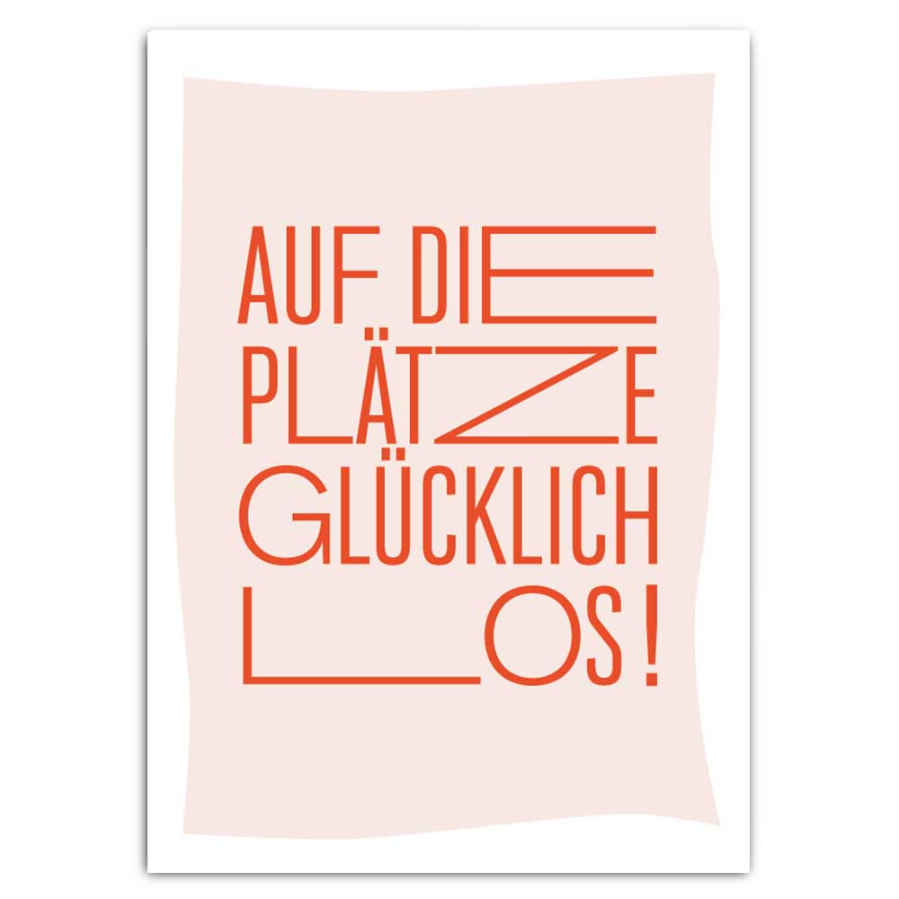 Postkarte „Auf die Plätze…“