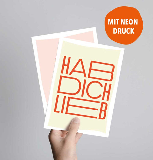 neon karte von fritzante : hab dich lieb