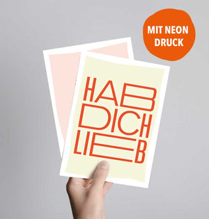 neon karte von fritzante : hab dich lieb