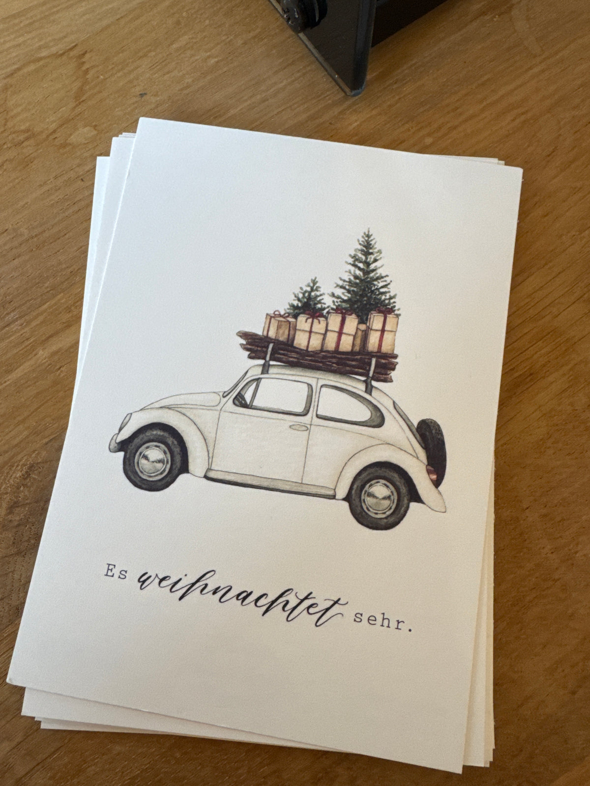 Postkarte „Weihnachtsauto“