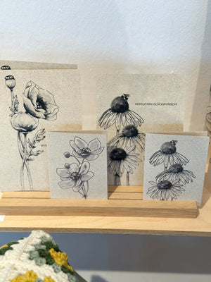 Naturalistische Karten aus Graspapier