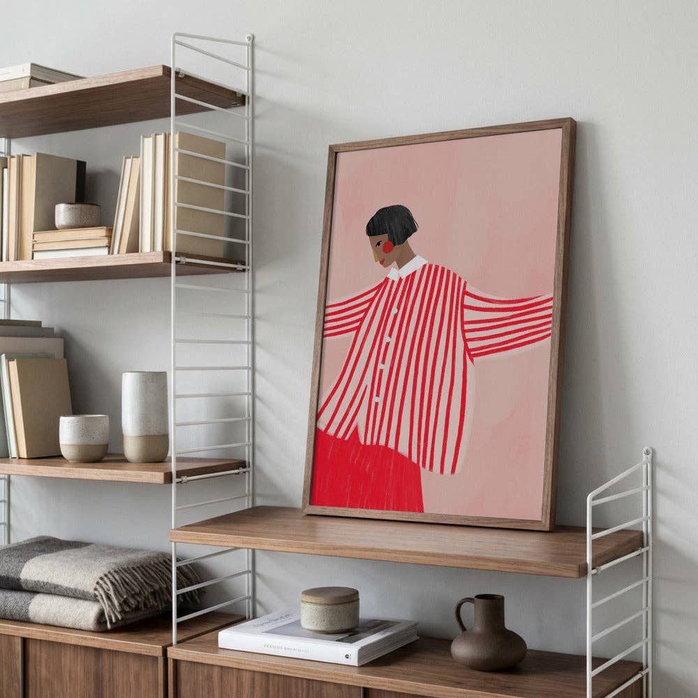 Kunstdruck "The woman with the red stripes"