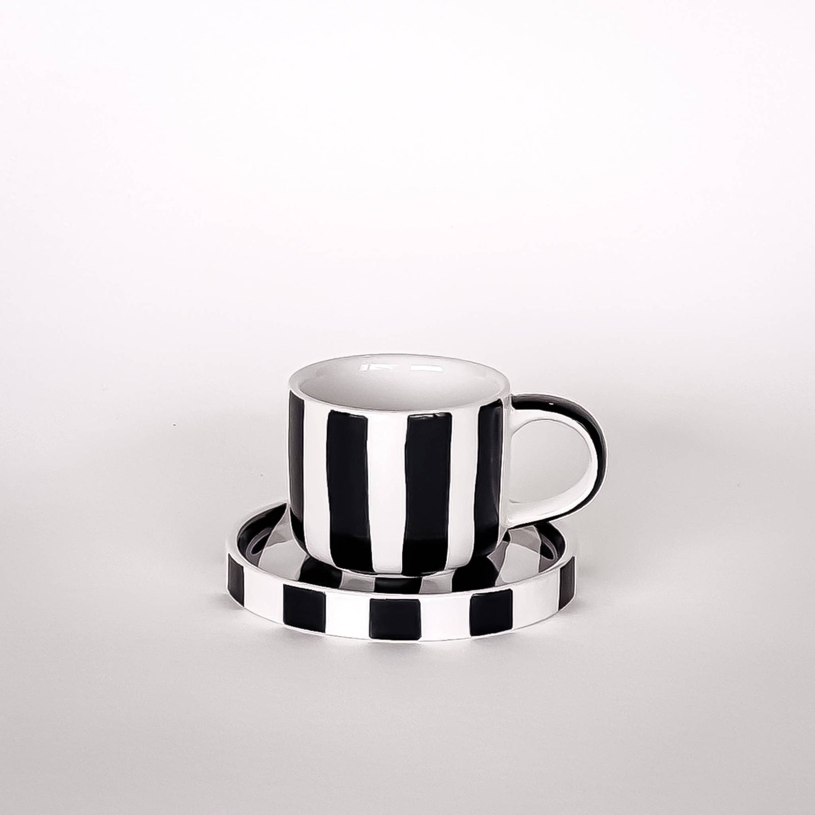 Espresso Tasse "Stripes“  / rosa, schwarz