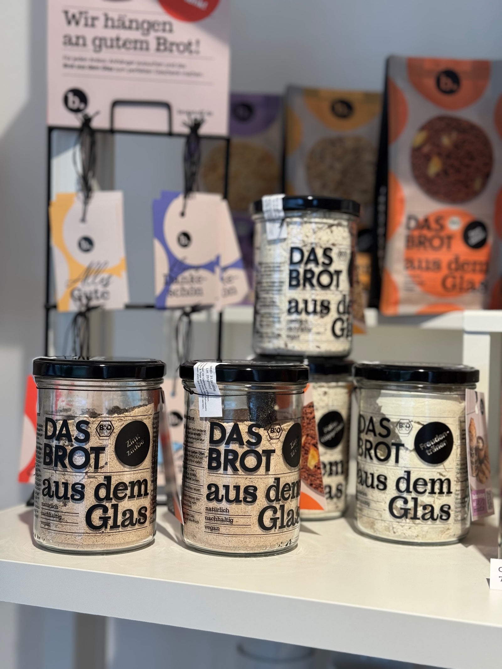 Bio-Brotbackmischung im Glas / 3 Sorten