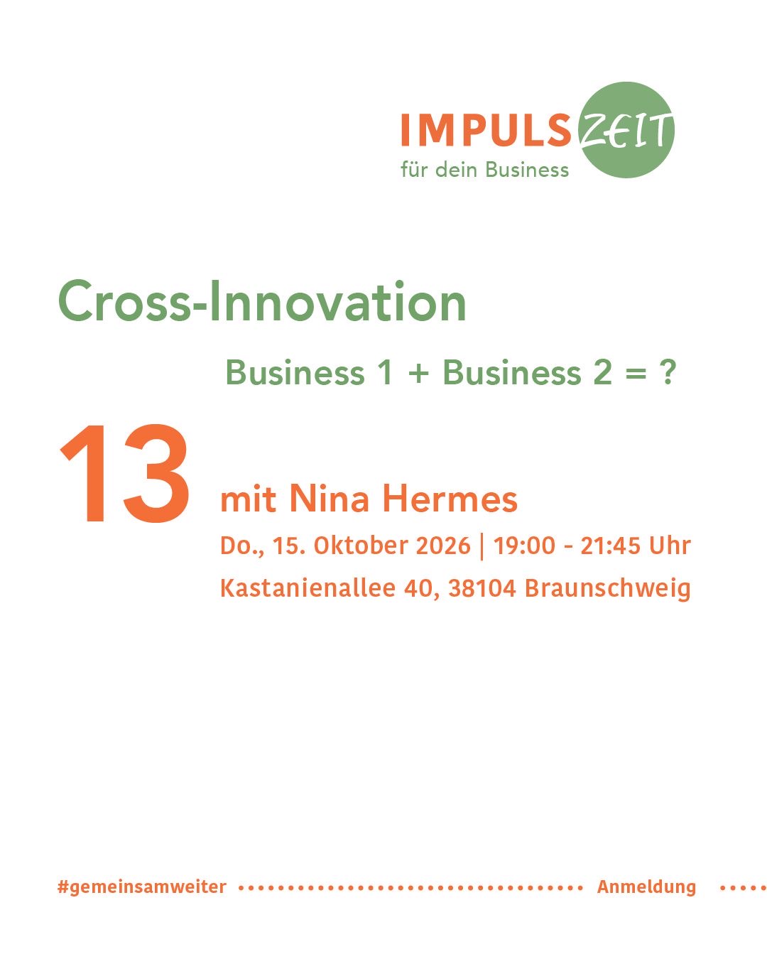 IMPULSZEIT "Cross-Innovation" / 15. Oktober 2026