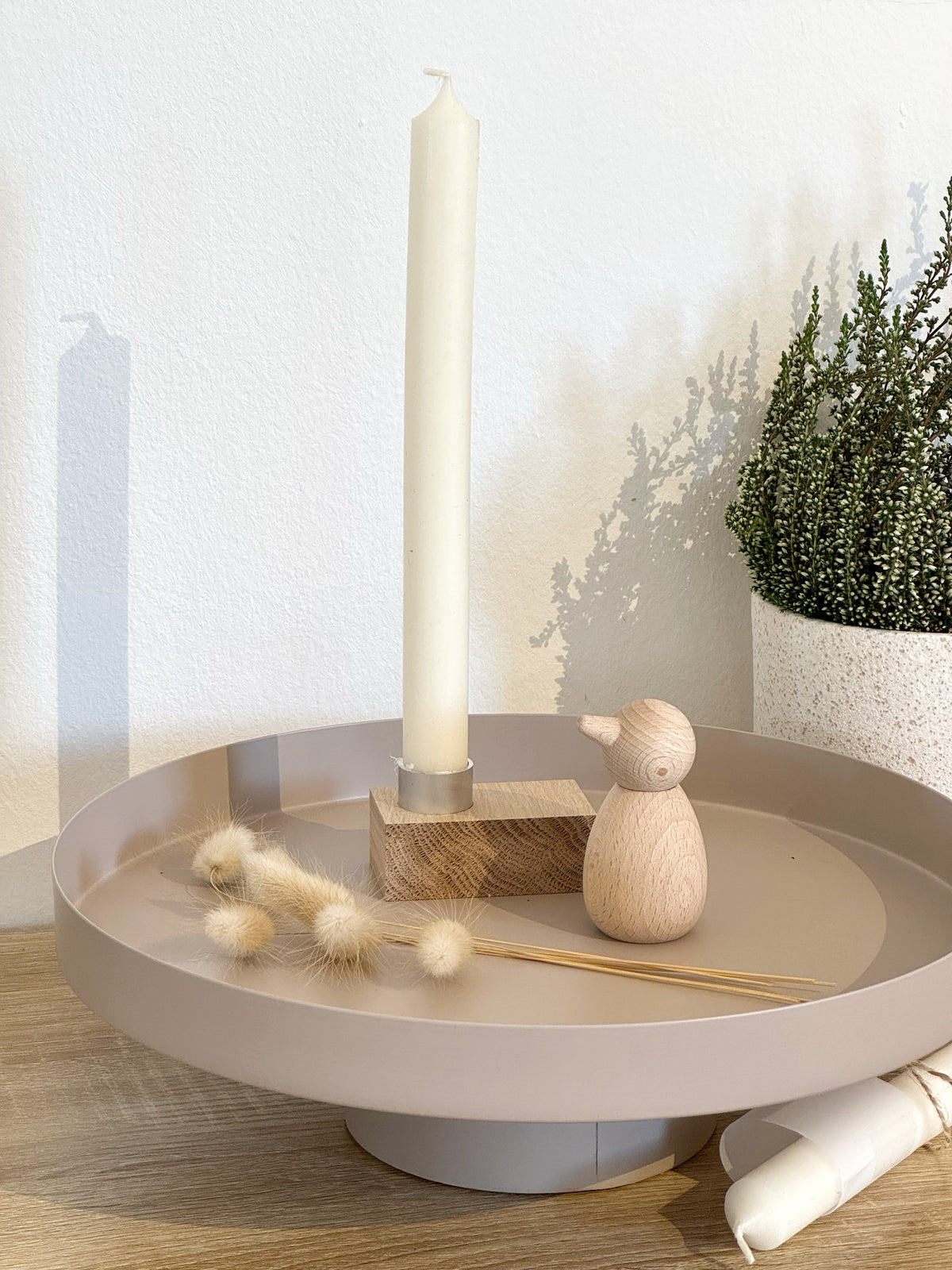 Metallschale beige