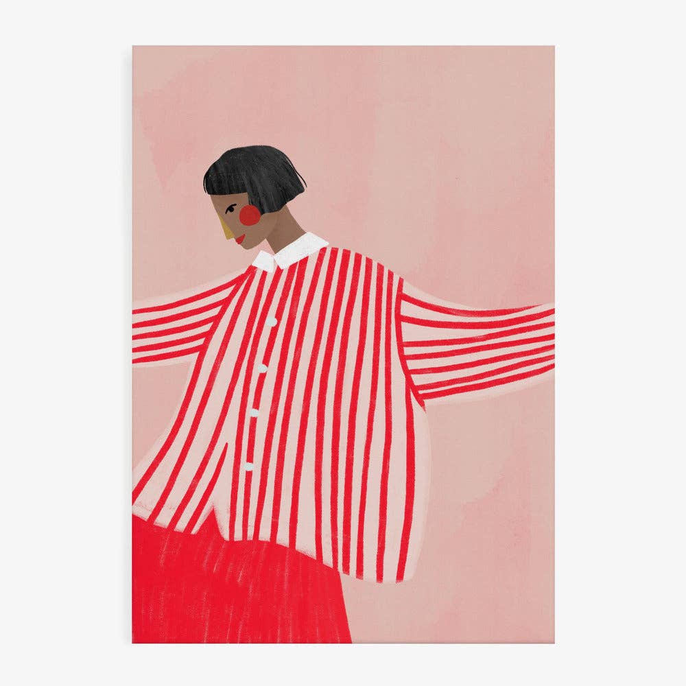 Kunstdruck "The woman with the red stripes"