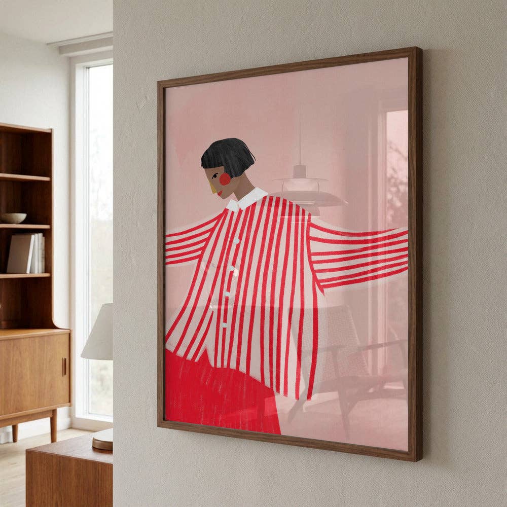 Kunstdruck "The woman with the red stripes"