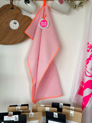 Geschirrtuch aus Baumwoll Waffelpikee mit Neon Rand